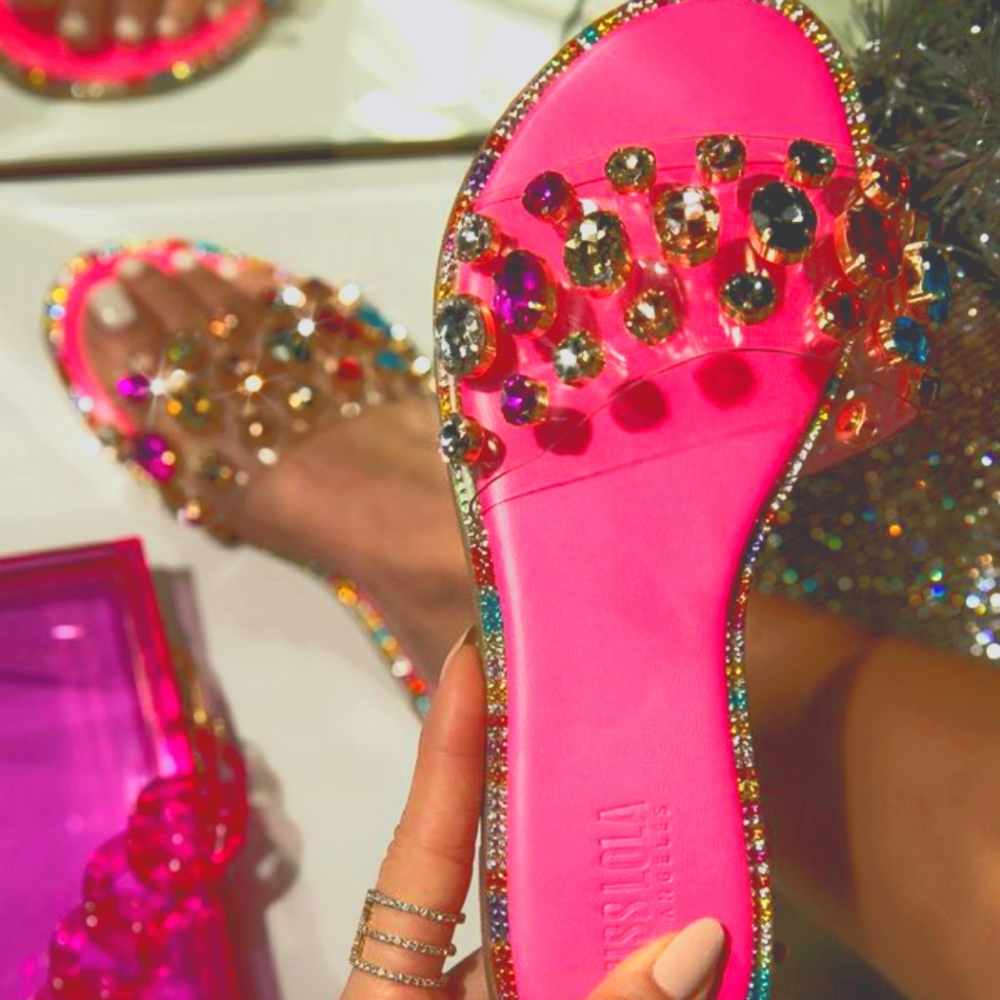 Miss Lola Luxe Queen - Hot  Pink slides